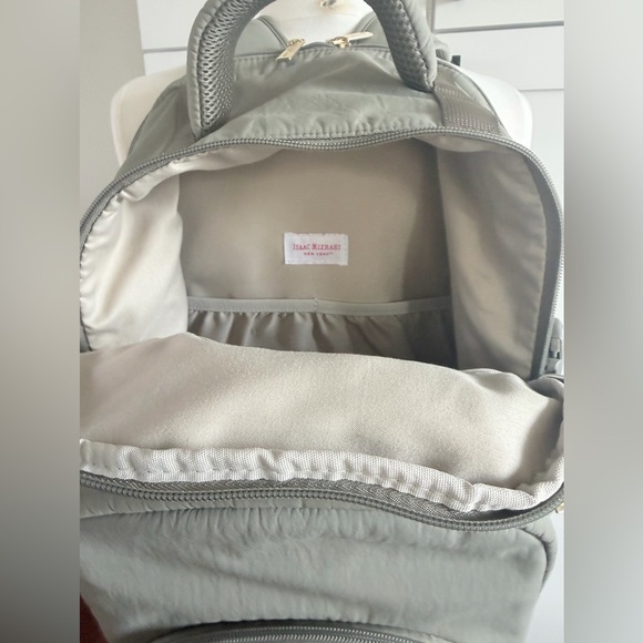 Isaac Mizrahi Backpack Holds Stanley Cup in Outside Pocket Sage Green Diaper Bag - Picture 6 of 16